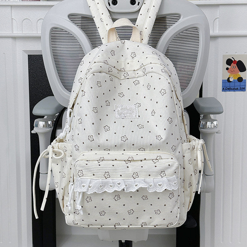 Verspielter floraler Druck Rucksack