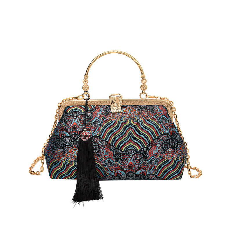 Vintage bestickte Designer-Handtasche