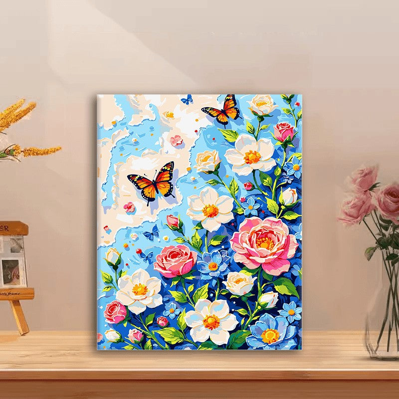 Floral Schmetterling Leinwanddruck Karnz