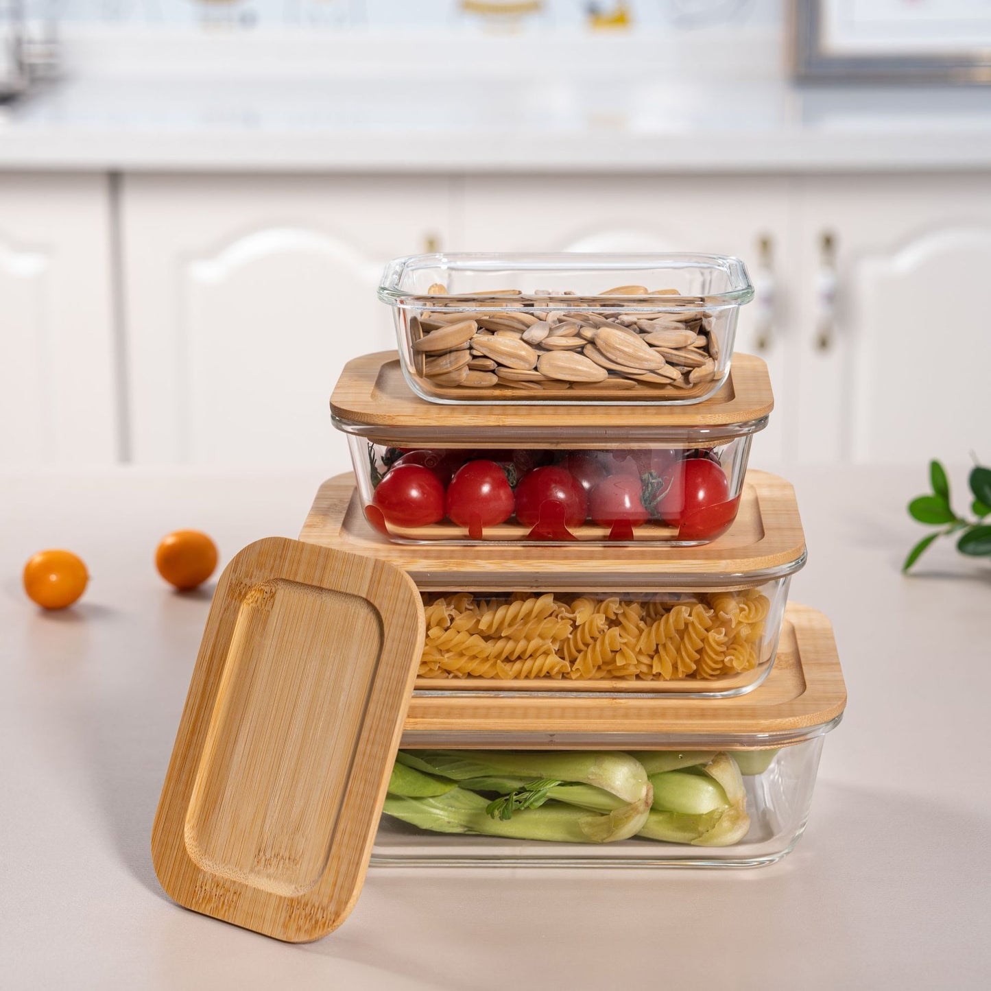 Damen luftdichte Aufbewahrungsboxen-Set aus Glas Karnz