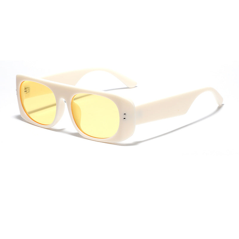 Damen modische Sonnenbrille mit transparentem und geometrischem Rahmen Karnz