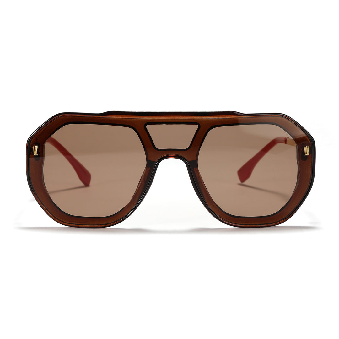 Damen oversized geometrische Sonnenbrille mit elegantem Rahmen Karnz