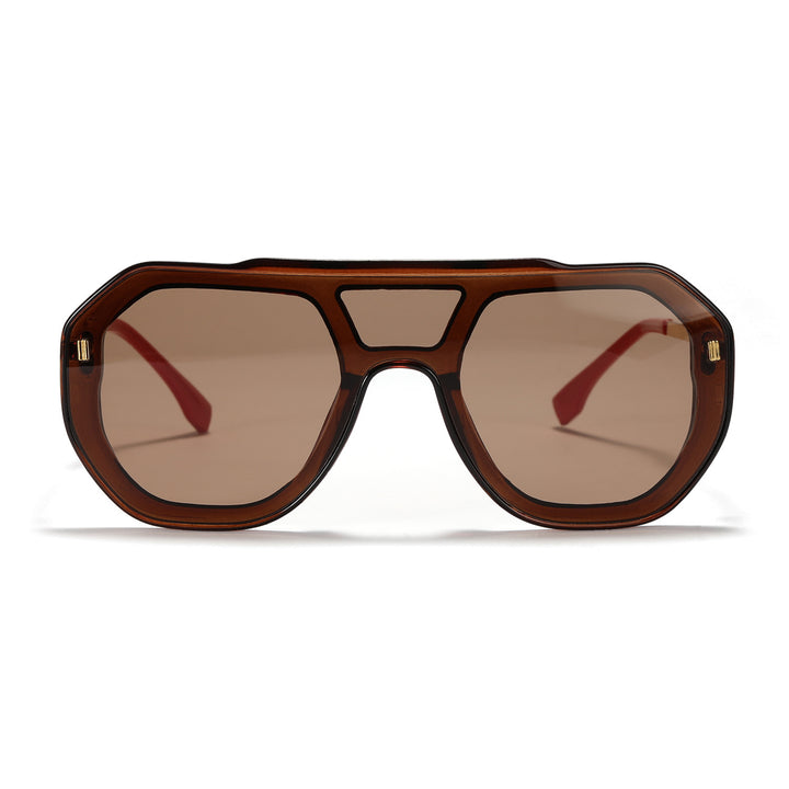 Damen oversized geometrische Sonnenbrille mit elegantem Rahmen Karnz