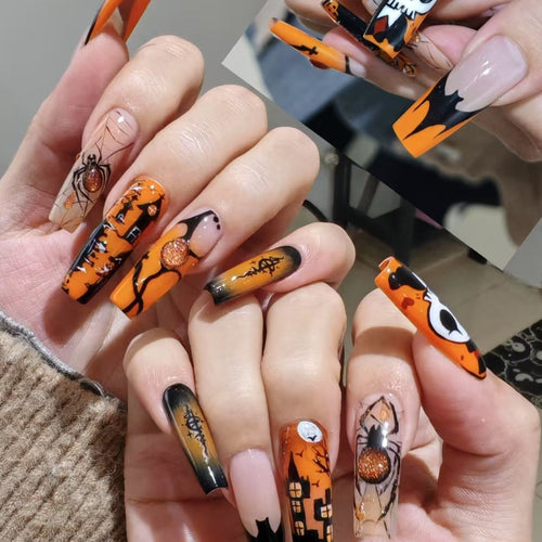 Kreatives Halloween Kunstnägel-Set Karnz