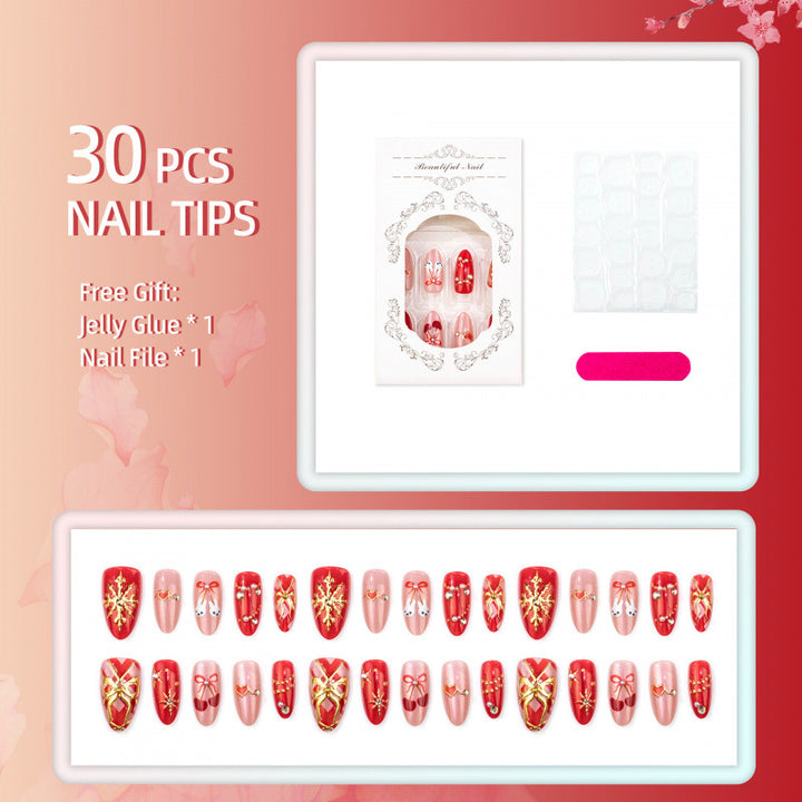 Festlich Elegantes Press-On Nagelkunst Set