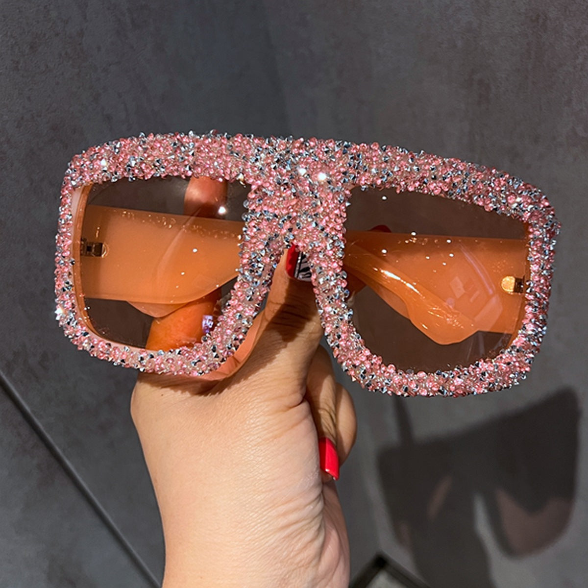 Damen extravagante Kristall-Sonnenbrille Karnz
