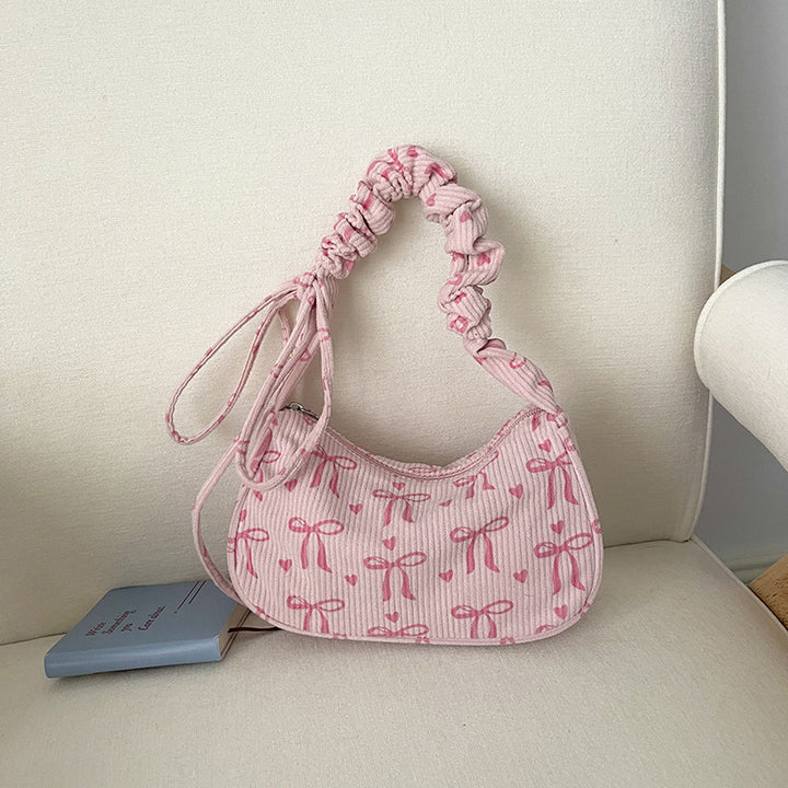 Verspielte Schleifen-Print Schultertasche