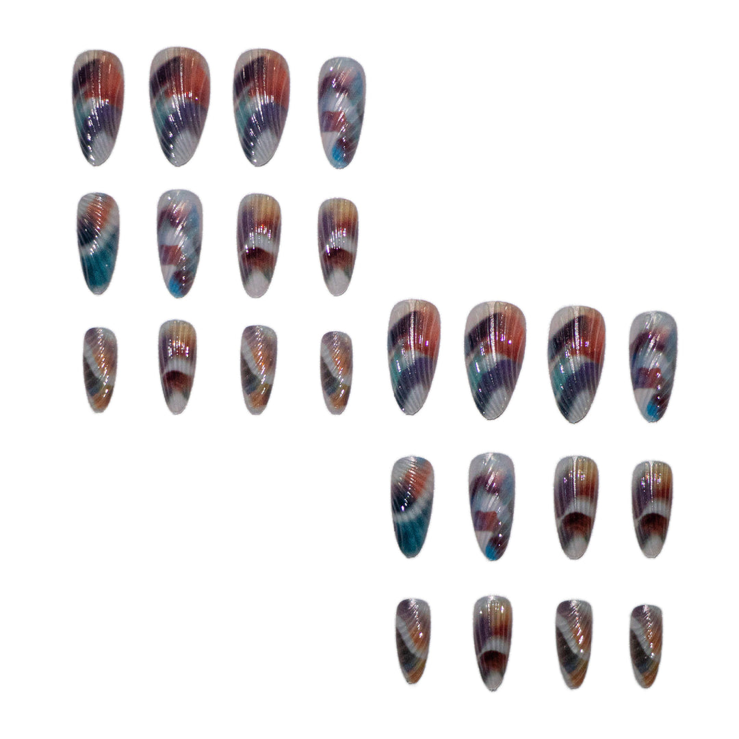 Künstlerisches Muscheln-inspiriertes Nagelkunstset
