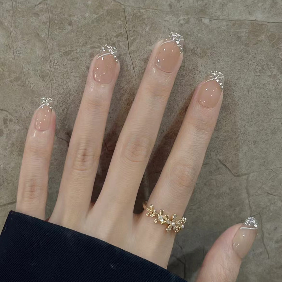 Luxus mit Strass besetzte Press-On Nägel