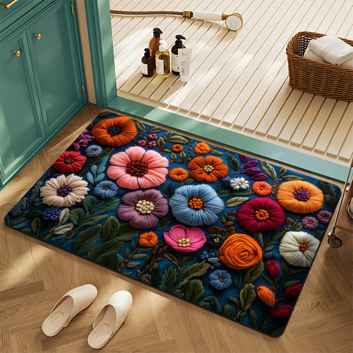 Florales Motiv Badteppich Karnz