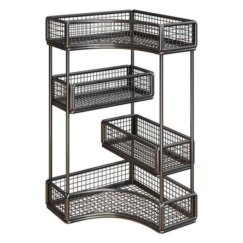 Gekrümmte Ecke Dreitier Metall Mesh Schminktisch und countertop Organizer
