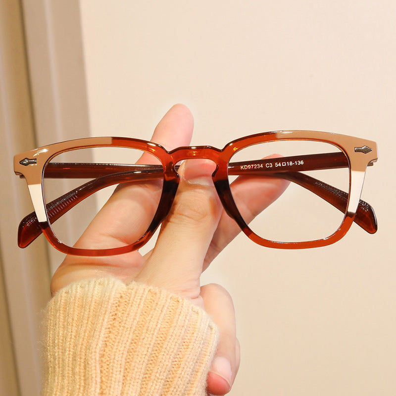 Damen moderne quadratische Sonnenbrille mit verspiegeltem UV-Schutz Karnz