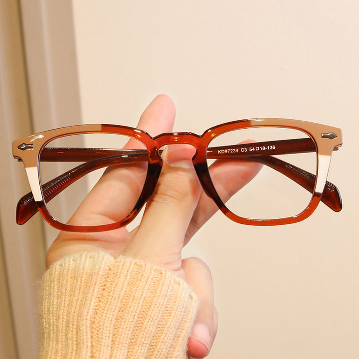 Damen moderne quadratische Sonnenbrille mit verspiegeltem UV-Schutz Karnz