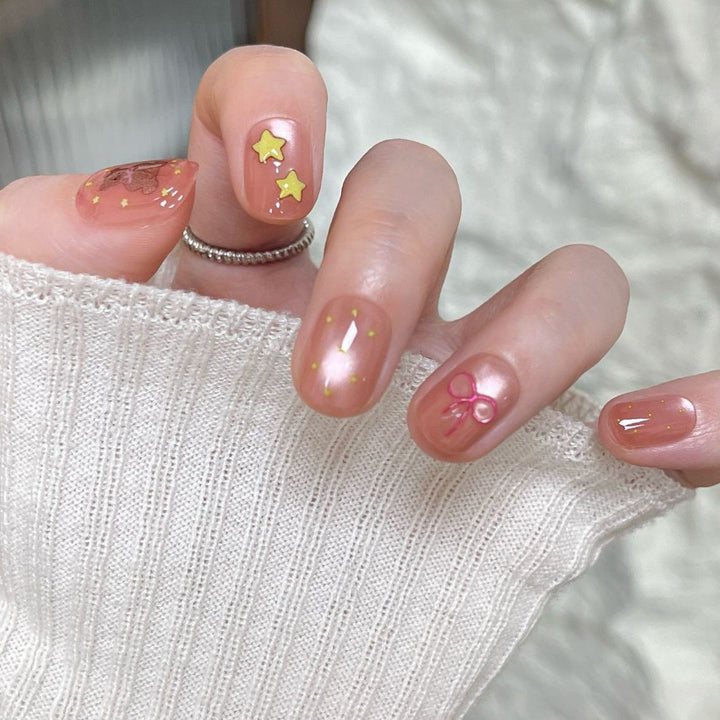 Verspielt Press-On Nagelkunst Karnz