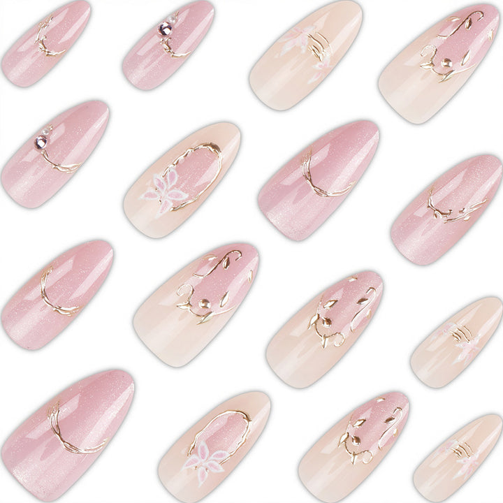 Blumengestaltetes Press-On-Nagelset Karnz