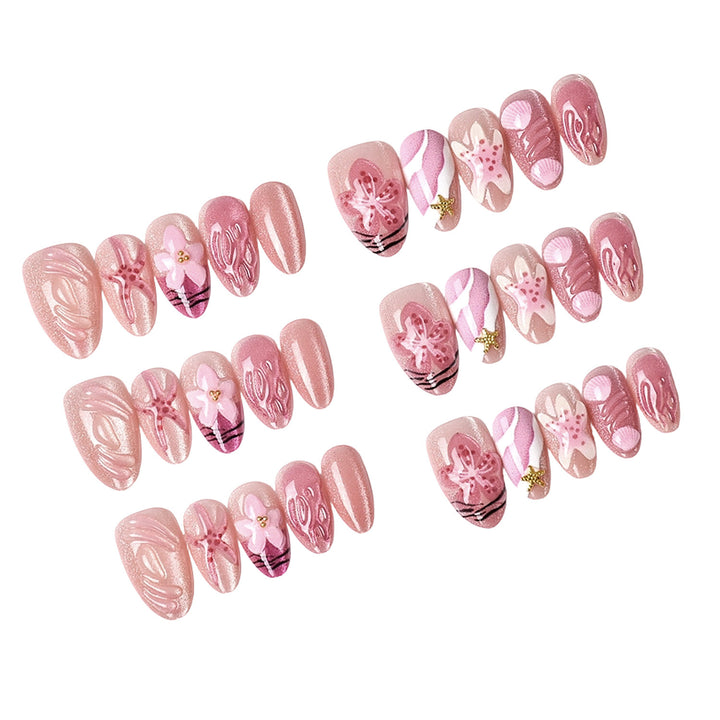 Künstlerisches Floral Design Press-On Nagelset Karnz 1787225204