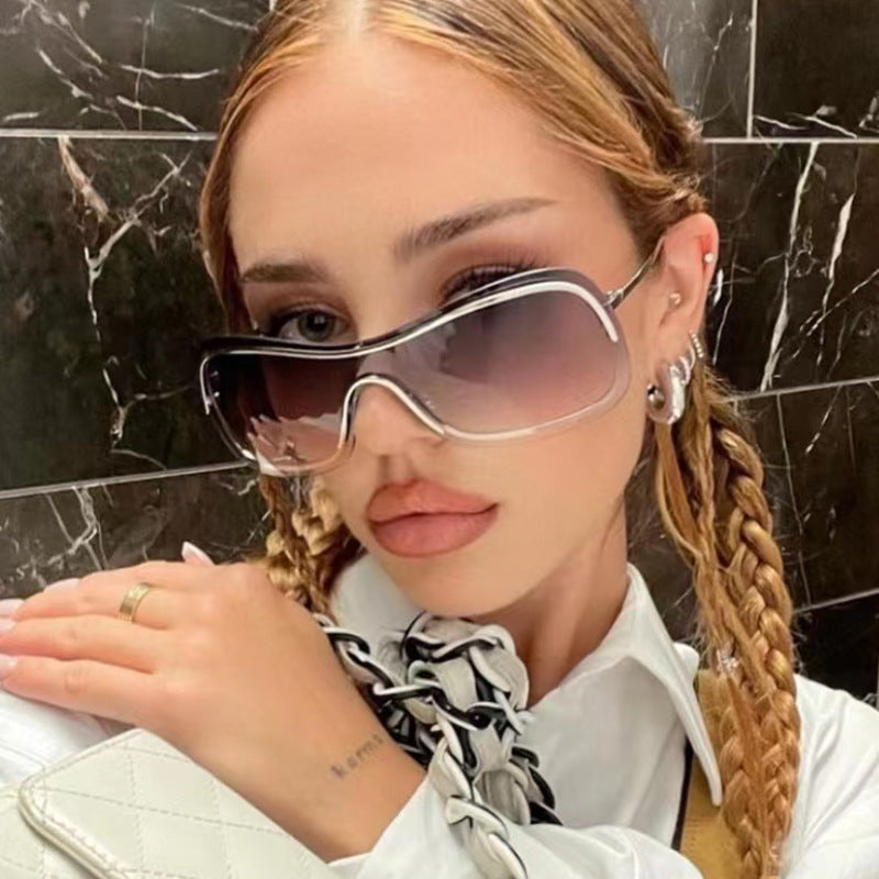 Damen große runde Sonnenbrille mit elegantem Metallrahmen Karnz