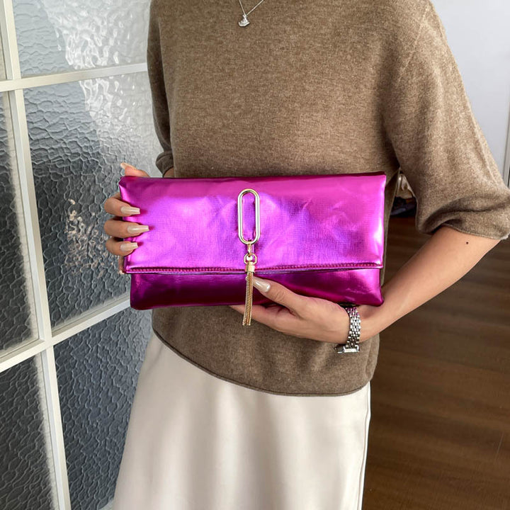 Glamouröse Metallic Abend-Clutch