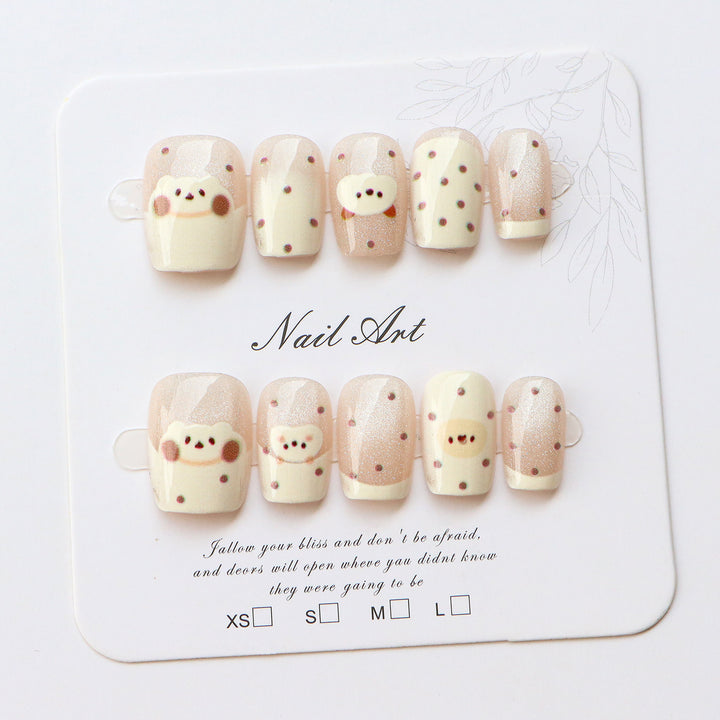 Süßes, von Charakteren inspiriertes Press-On-Nagelset