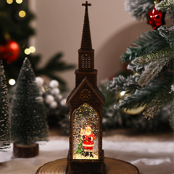 Beleuchtete Weihnachtskirche Dekoration Karnz