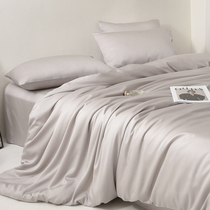 Premium Seidiges Glattes Bettüberwurf-Set