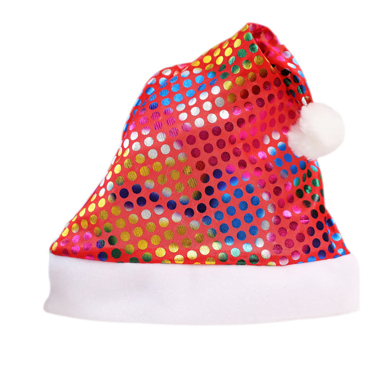 Glitzernde Weihnachtsmütze mit Plüschbesatz