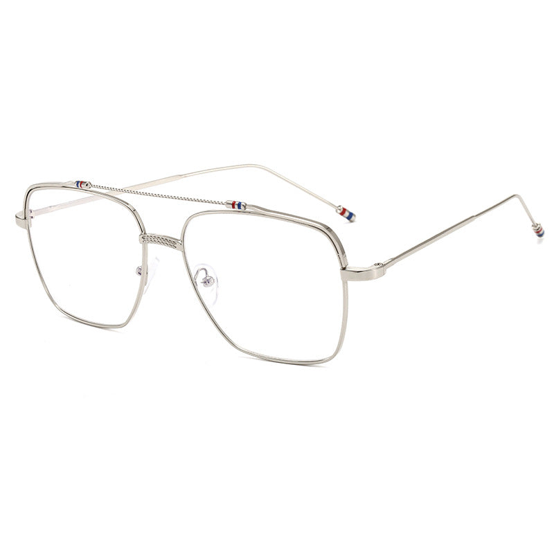 Damen modische geschwungene Brille mit schmalem Metallrahmen Karnz