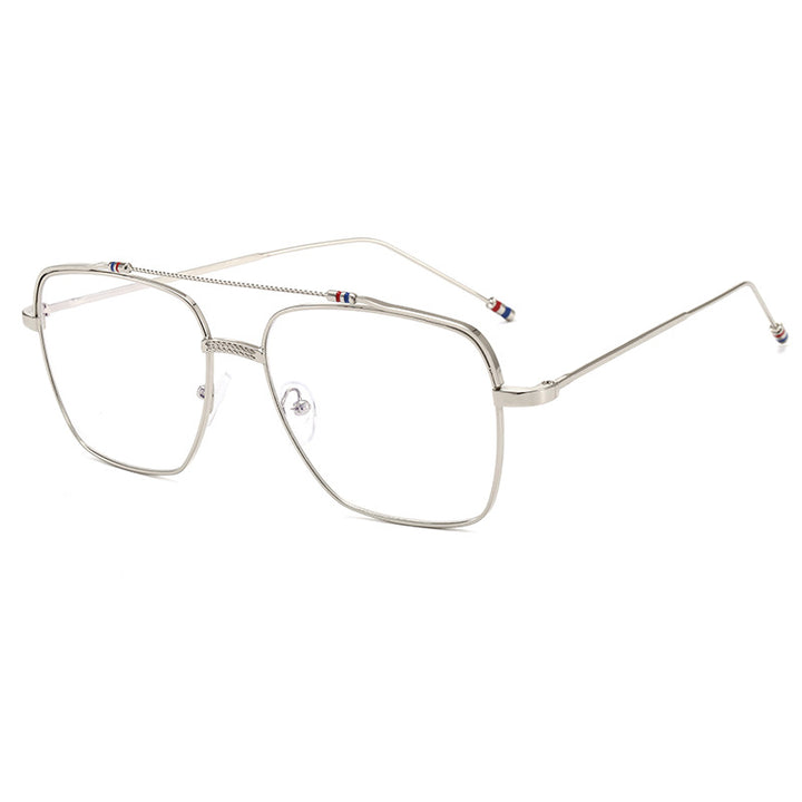 Damen modische geschwungene Brille mit schmalem Metallrahmen Karnz