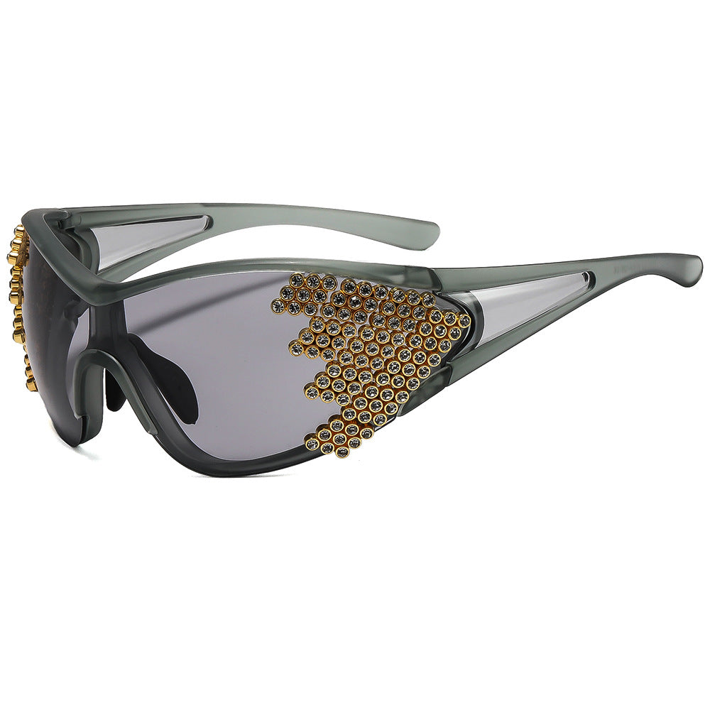 Damen Sportliche Sonnenbrille mit funkelndem Dekor Karnz