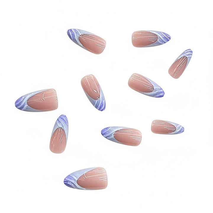 Künstlerisches Aquarell Press-On Nagelset Karnz