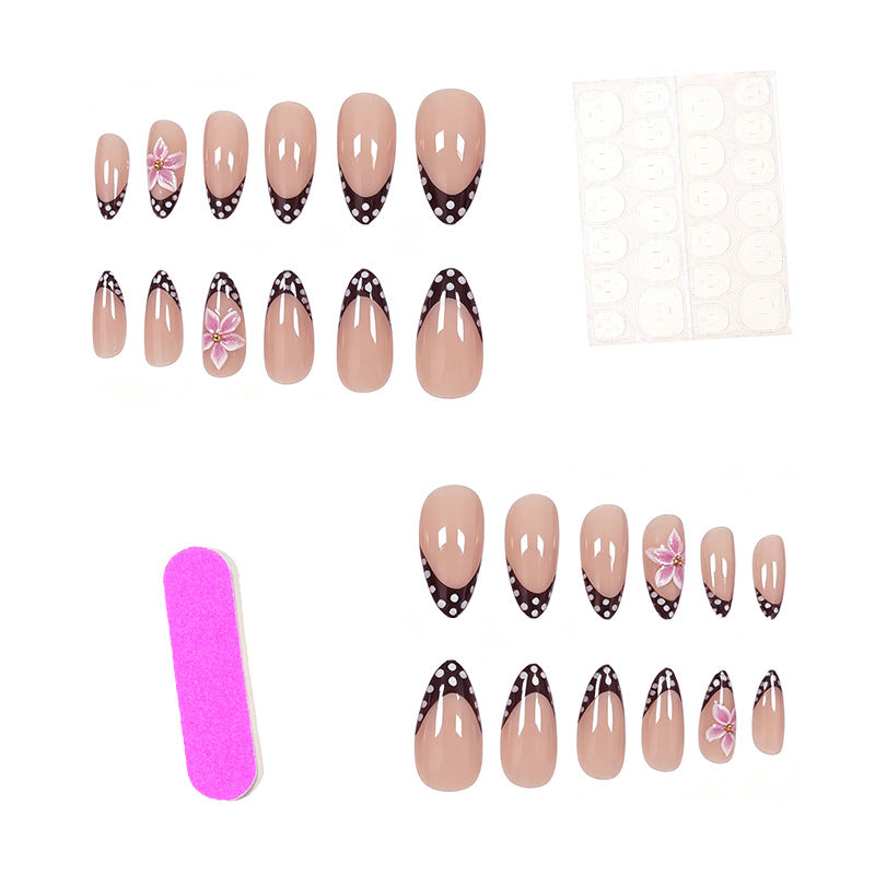 Blumenakzent Stiletto Nagelkunst Karnz