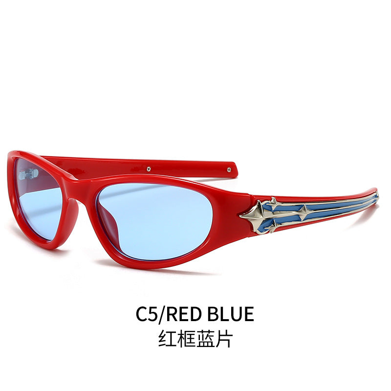 Damen Sportliche Sonnenbrille im modernen Design mit stylischem Metallrahmen Karnz