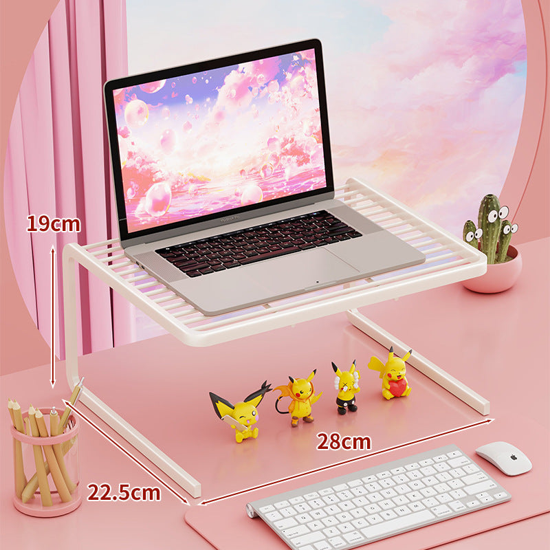 Zwei Ebenen verstellbarer Metall-Laptop- und Monitorständer mit belüfteten Lamellenregalen