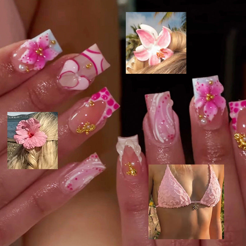 Künstlerische 3D Dekorative Press-On Nagelspitzen Karnz