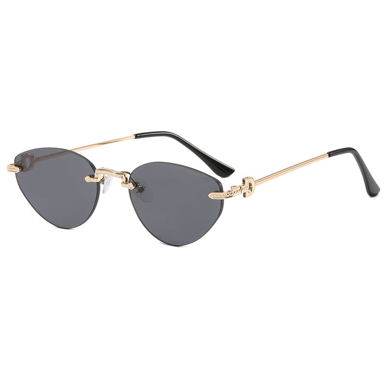 Damen Futuristische Halbrahmen Sonnenbrille Karnz