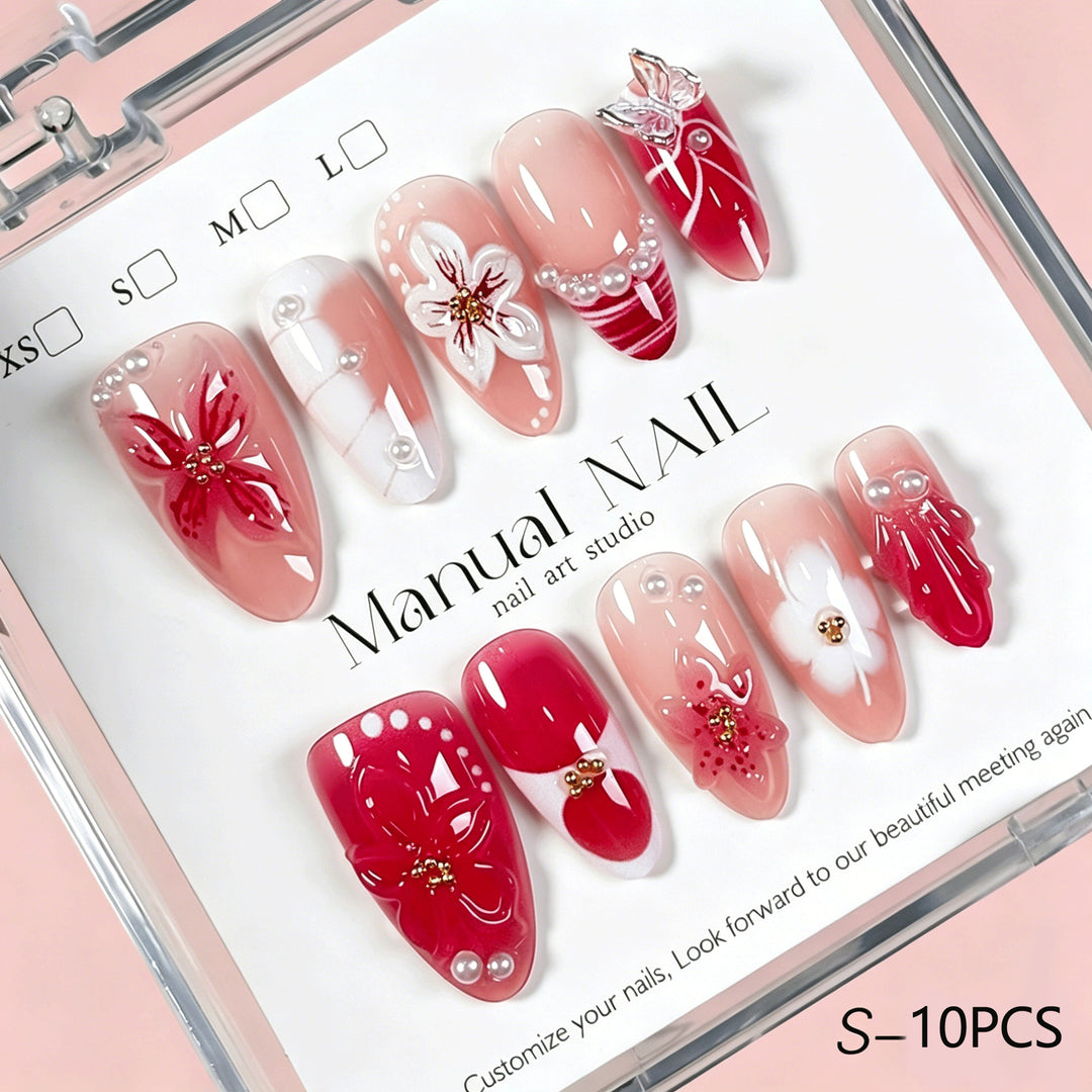 Dekorative Blumen Press-On Nagelkunst Kollektion Karnz