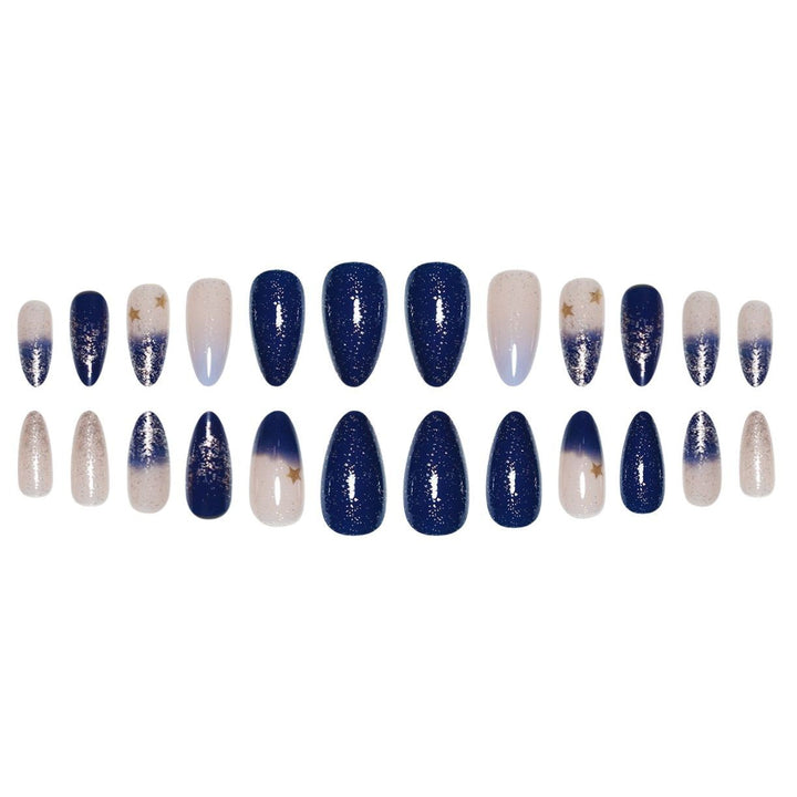 Stiletto Press-On-Nailart-Erweiterungen mit Sternen-Designs Karnz