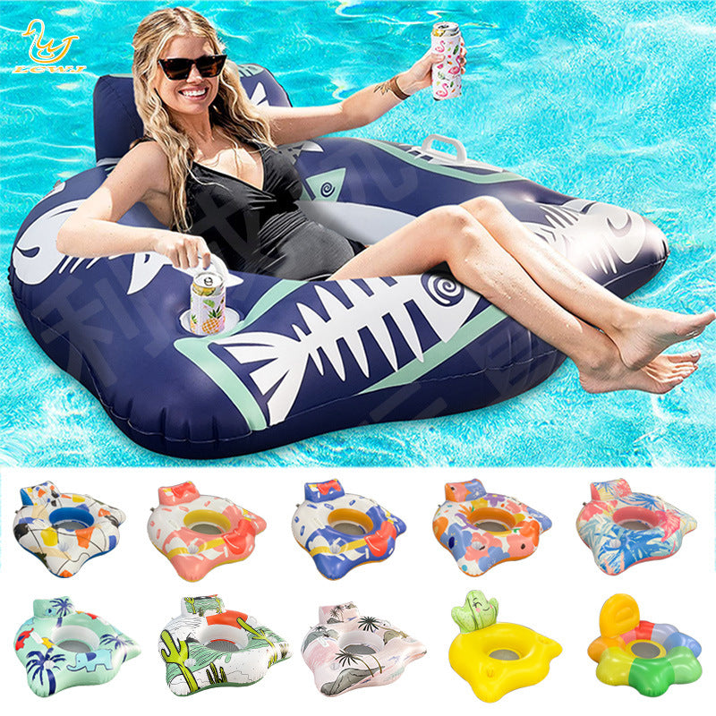 Unisex Aufblasbarer Wassersitz mit integriertem Getränkehalter Karnz