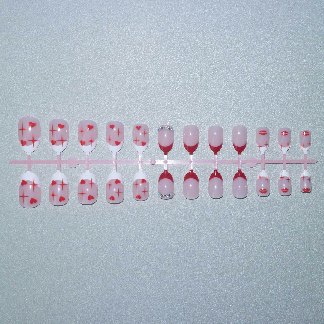Romantisches Herz-Themen Nagelkunst Set