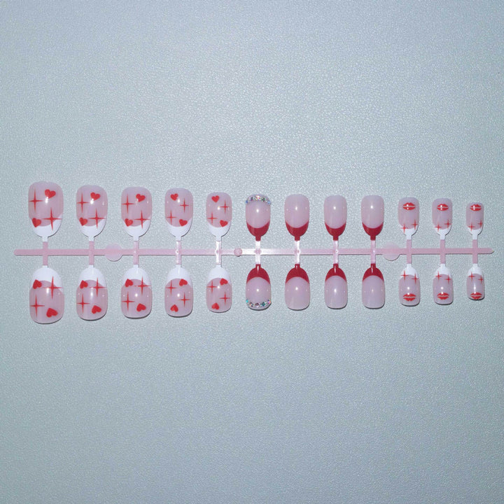 Romantisches Herz-Themen Nagelkunst Set