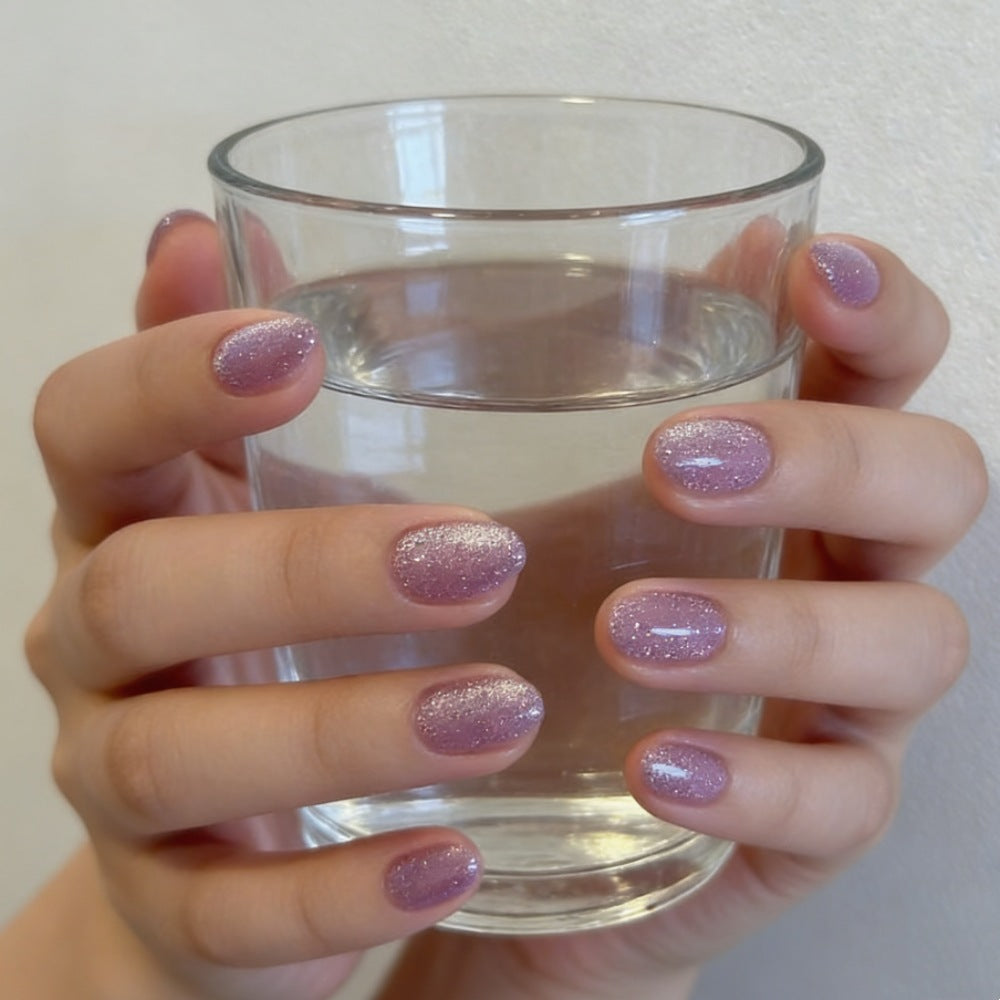 Funkelnd Glänzendes Press-On Nagelset Karnz