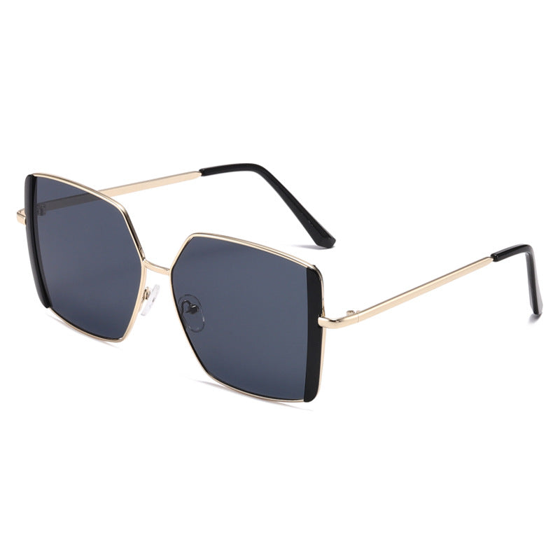 Damen Geometrische Sonnenbrille mit luxuriösem Metallrahmen Karnz