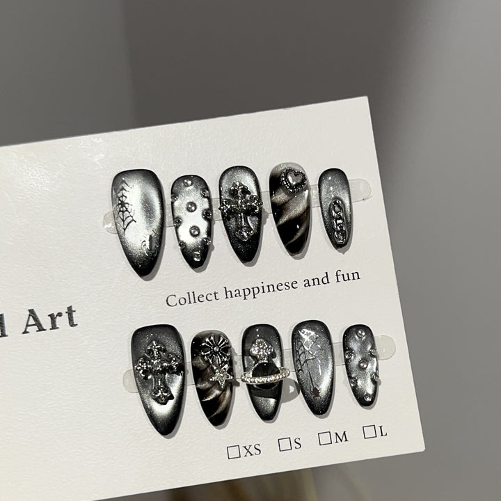 Gothic-Themen Press-On Nagelkunst Set