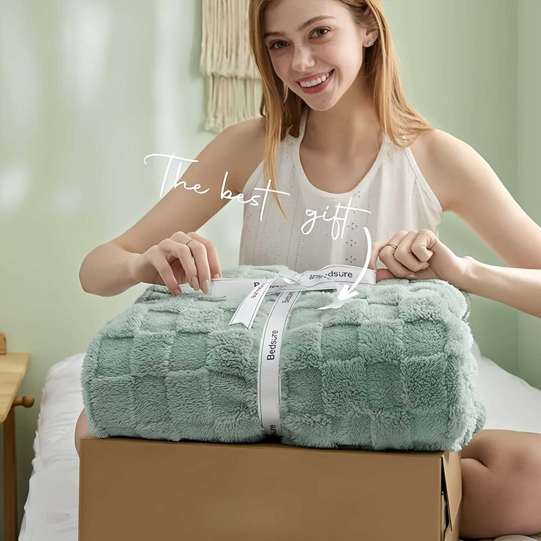 Luxuriöse Strukturierte Fleece-Wurfdecke Karnz