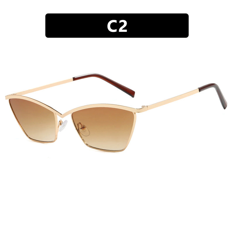 Damen Cat-Eye Sonnenbrille mit stylischem Metallrahmen und UV-Schutz Karnz