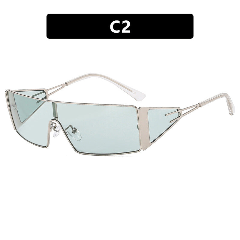 Damen geometrische Sonnenbrille mit futuristischem Design und strapazierfähigem Rahmen Karnz