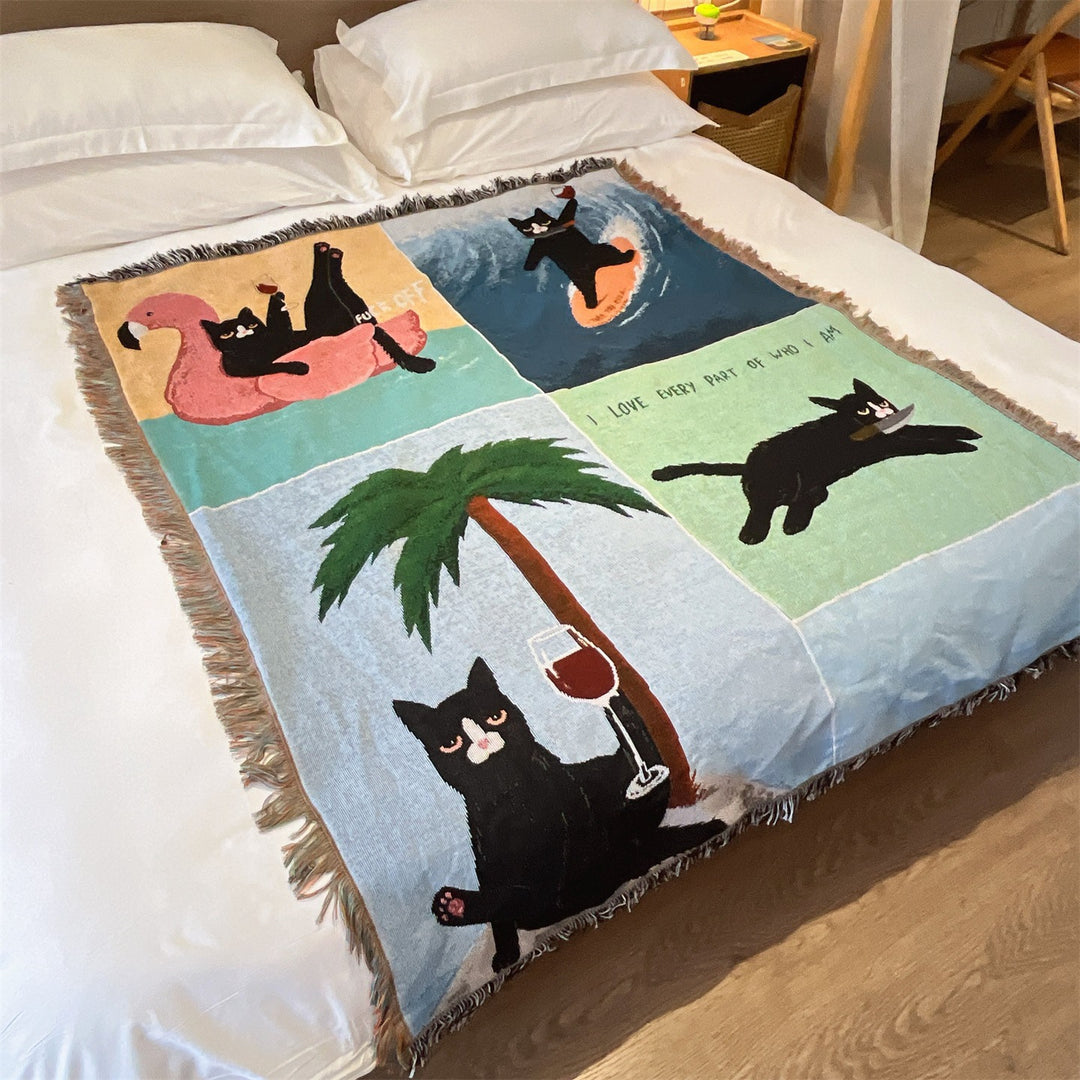 Künstlerische katzenmotivierte Wurfdecke