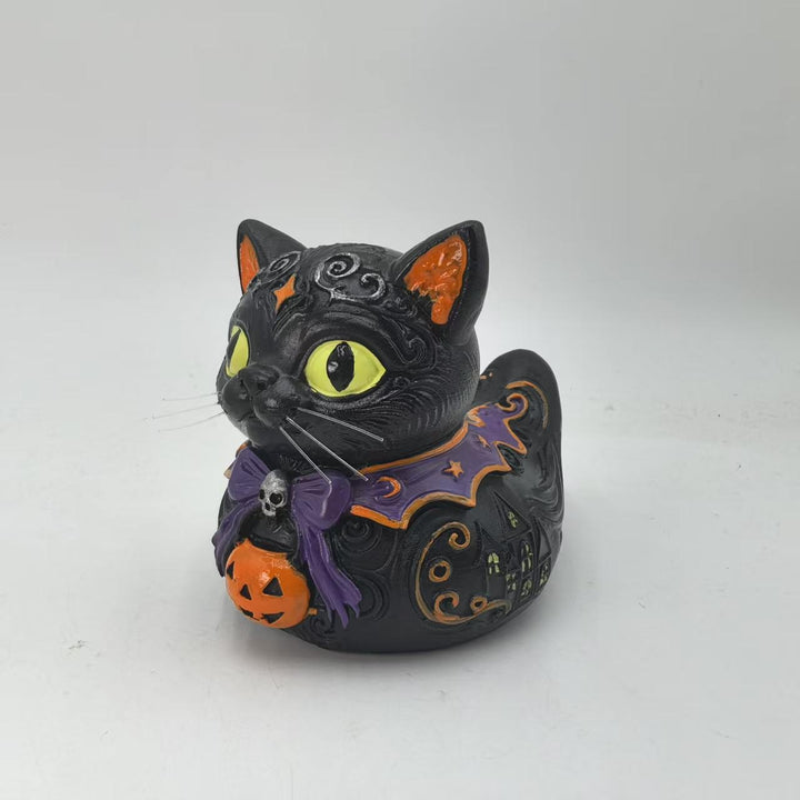 Dekorative Halloween-Katzenfigur Karnz