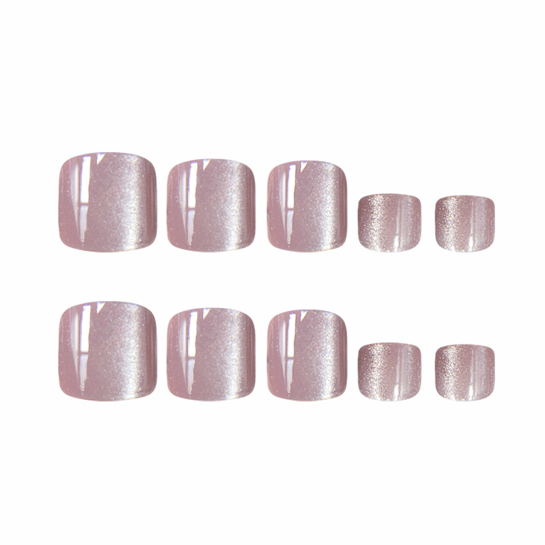 Elegante Glitzerpediküre-Nagelkunst Karnz
