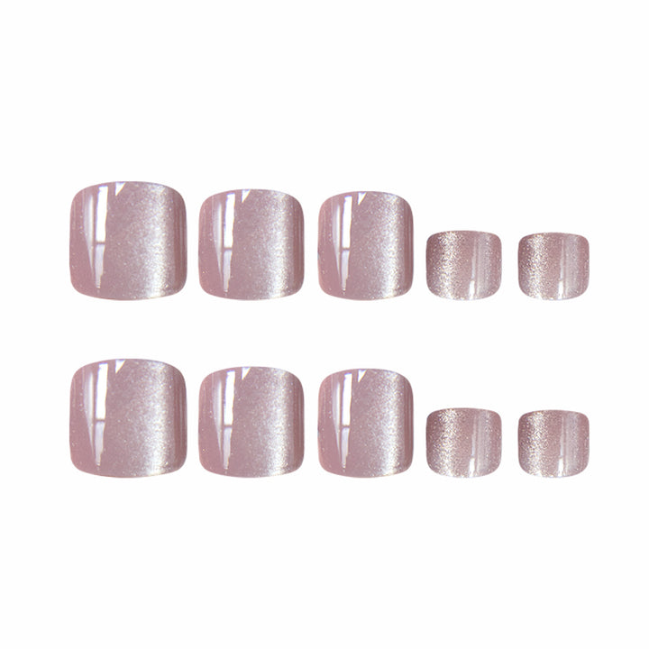 Elegante Glitzerpediküre-Nagelkunst Karnz